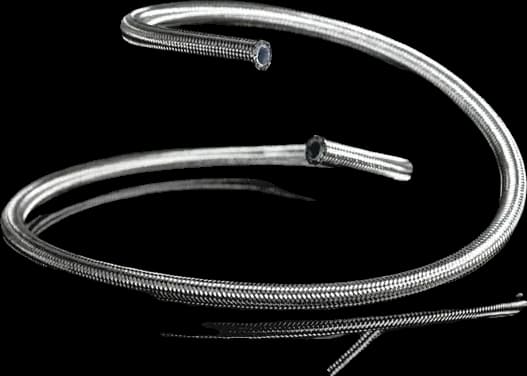 Stainless braided PTFE hose with crimped end fitting